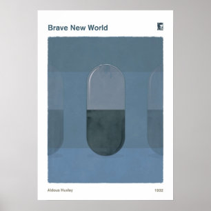Modig New World Aldous Huxley Dystopian Social Sci Poster