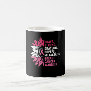 Modig och tacksam medvetenhet om bröstcancer kaffemugg