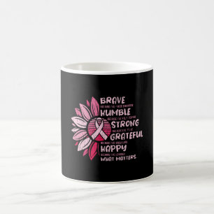 Modig och tacksam medvetenhet om bröstcancer kaffemugg