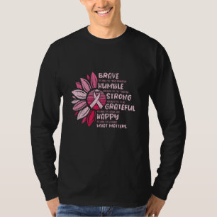 Modig och tacksam medvetenhet om bröstcancer t shirt