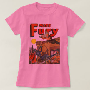 Modig och våldsam Vintage, superheroin: Miss Fury Tee Shirt