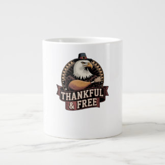 Modig Örn Huvud Tacksam Och Fri Vintage Grafik Jumbo Mugg