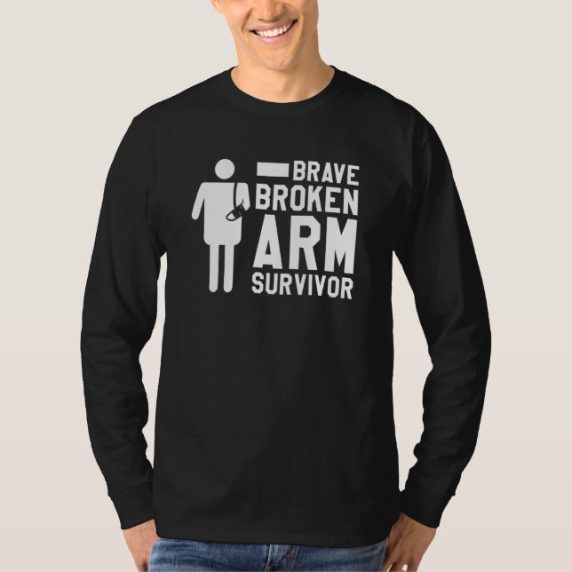 Modig överlevare med brutet arm ben skada återhämt t shirt (Framsida)