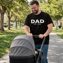 Modig Pappa Etablerad Ny Pappa T-Shirt