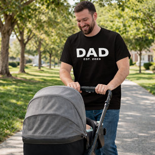 Modig Pappa Etablerad Ny Pappa T-Shirt
