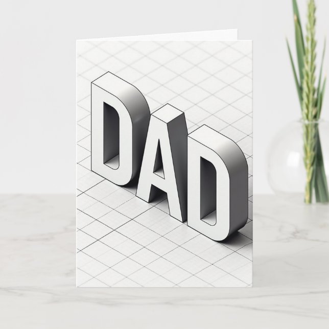 Modig Pappa Isometrisk Konst Kort (Framsida)