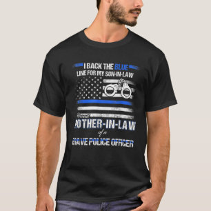 Modig polisman Proud Svärmor Thin Blue T Shirt
