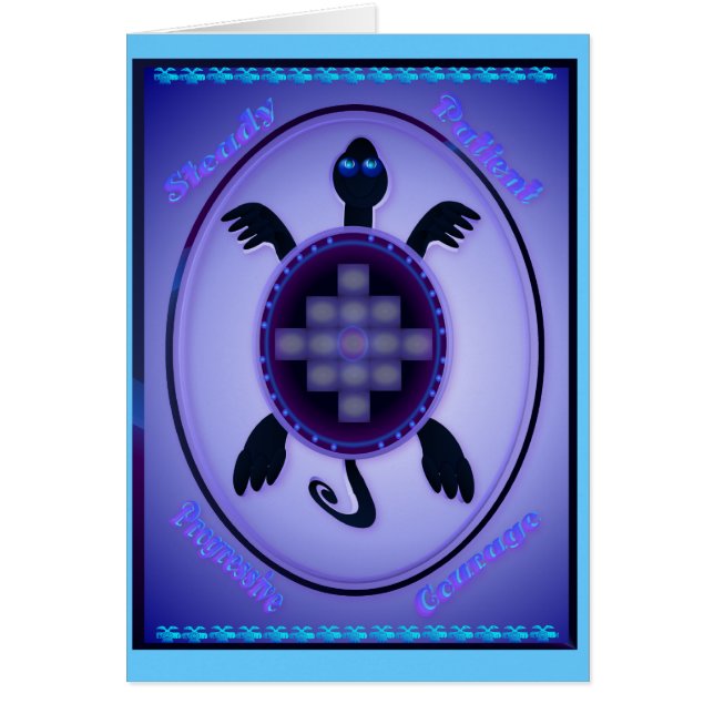 Modig sköldpadda - märkt kort (Framsidan)