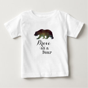 Modig som en brun vattenfärgstypografi tee shirt