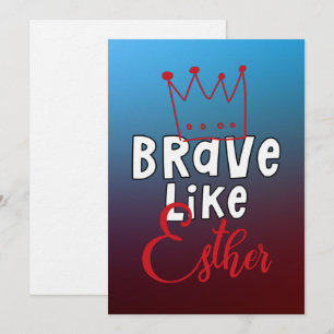 Modig som Esther - inspirerande judisk Purim Art Inbjudningar