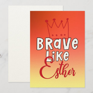 Modig som Esther - inspirerande judisk Purim Art Inbjudningar
