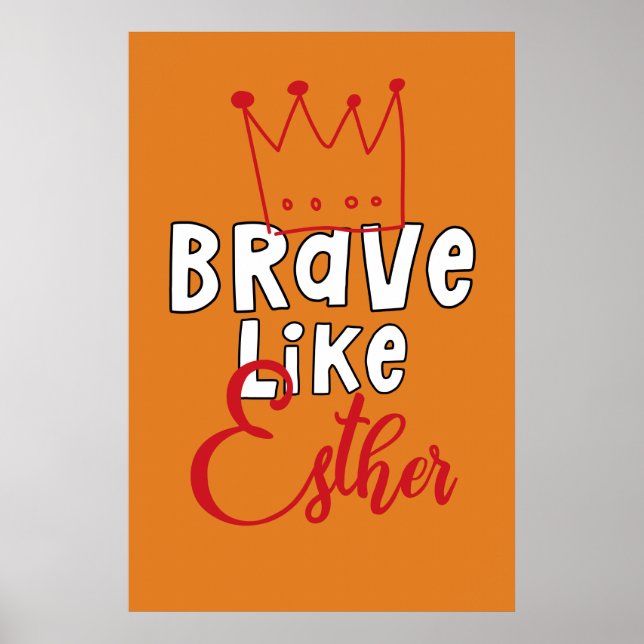 Modig som Esther - inspirerande judisk Purim Art Poster (Framsidan)