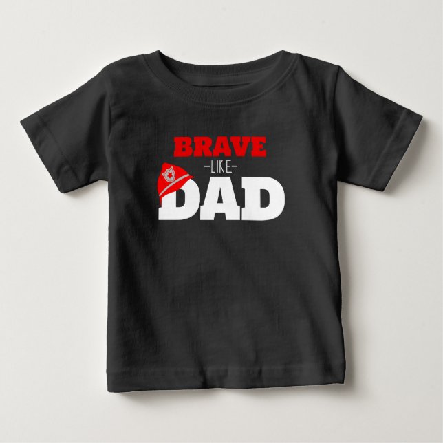 Modig som Pappa Firefighter Black T-shirt (Framsida)