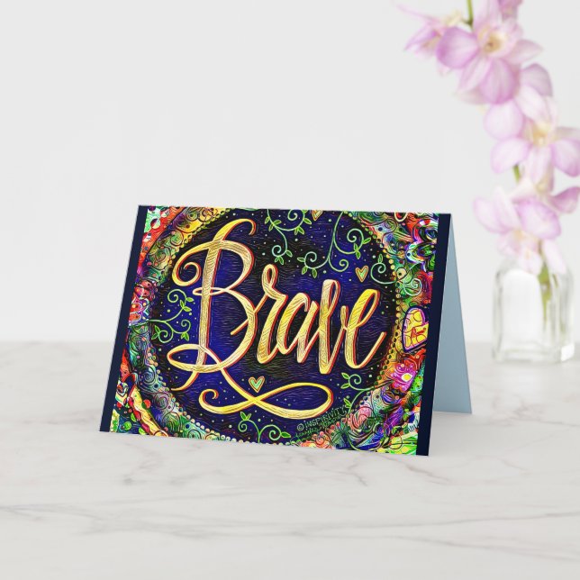 Modig Söt Blommigt ETT ORD-inspirivitetskort Kort (Orkide)