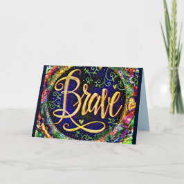 Modig Söt Blommigt ETT ORD-inspirivitetskort Kort