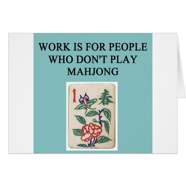 modig spelare för mahjong hälsningskort (Framsidan Horizontal)