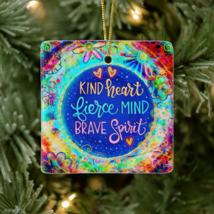 Modig "Spirit"-inspiritivitet" keramisk prydnadsfö Julgransprydnad Keramik
