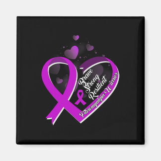 Modig Stark Resilient Fibromyalgia Warrior Awaren Magnet