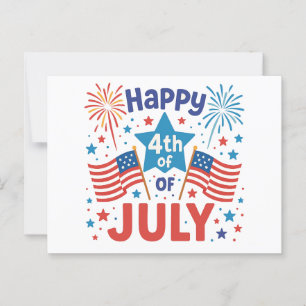 Modig & stolt 4:e juli patriotiska stjärnor vykort