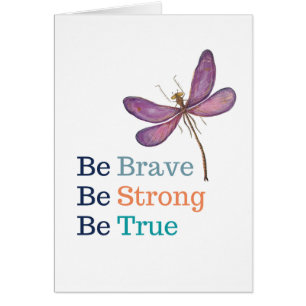 Modig Strong True Dragonfly Hälsningskort