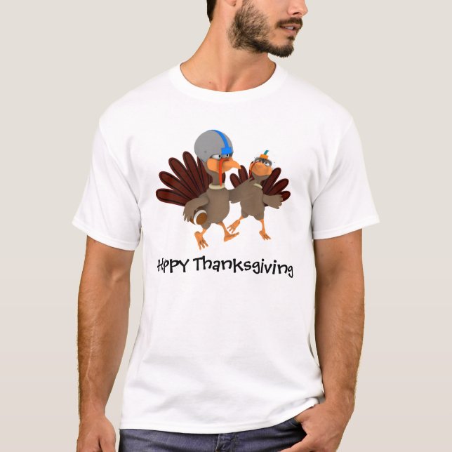 Modig Time thanksgivingTurkiet fotboll Tee (Framsida)