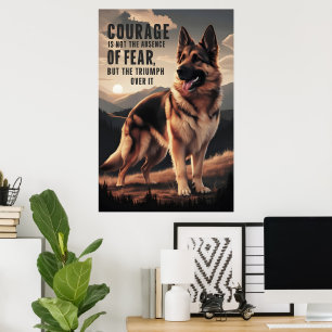 Modig tysk herde i Sunset Poster