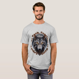 Modig Vargande - Kraftfull Geometrisk Vargkonst T Shirt