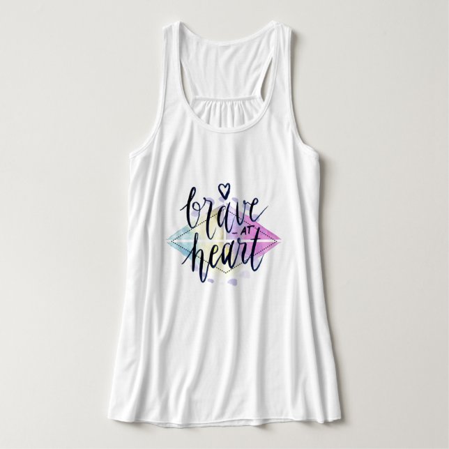 Modig vid Heart Bohemian Stil Linne Med Racerback (Design framsida)