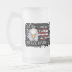 Modiga amerikanska Hearts Frostat Ölglas