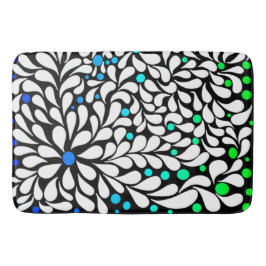 Modiga blommor med blå teal ombre badrumsmatta