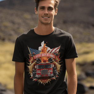 Modiga brandmäns hjärtan t shirt