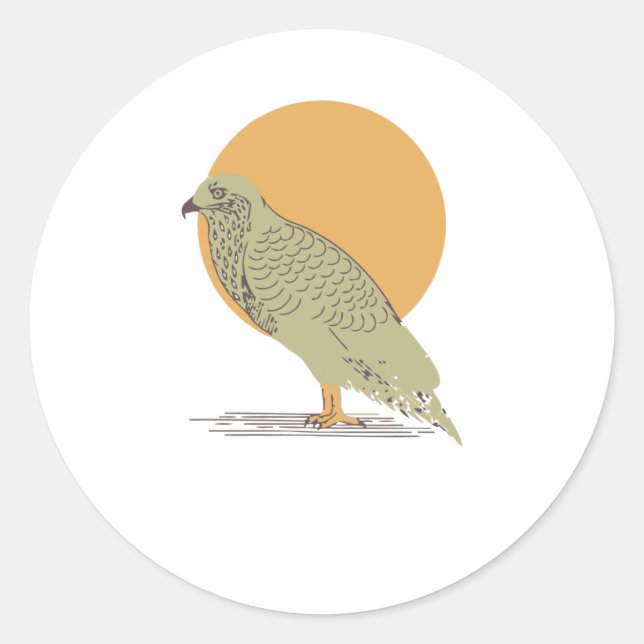 Modiga Buzzard Runt Klistermärke (Framsida)