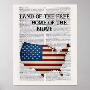 Modiga frilandsområdet i Amerika Poster