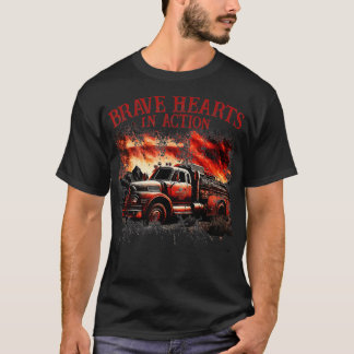 Modiga Hearearin i manar i aktion Fire Lastbil Ame T Shirt