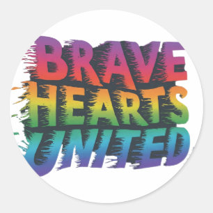 Modiga Hearts United Runt Klistermärke