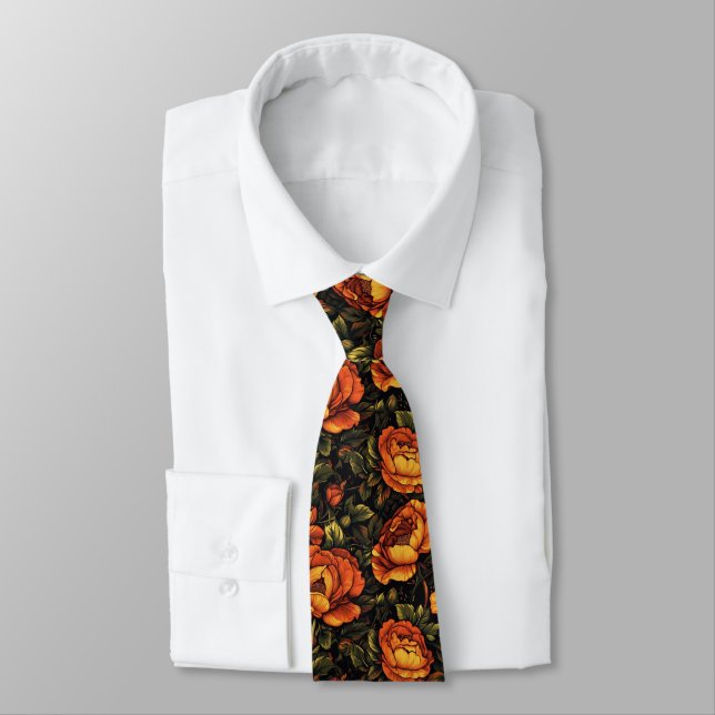 Modiga Herrmode Ros Blomma Slips (Bunden)