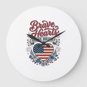 Modiga Hjärtan Patriotisk Vintage Blommig Tröja De Stor Klocka