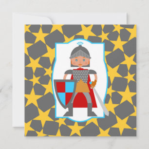 Modiga Knight Boy Födelsedagsfest inbjudan