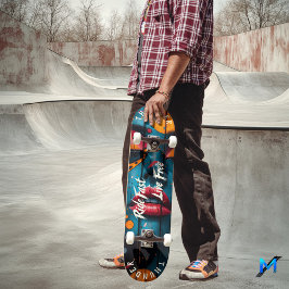 Modiga läppar Pop Art - Kör fort, Lev fritt-motto Mini Skateboard Bräda 18,5 Cm