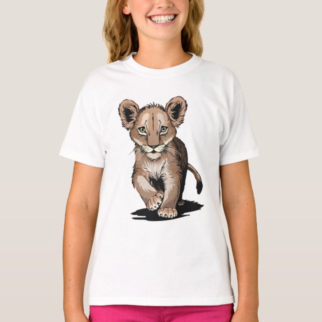 Modiga lilla Lejona Unge Kids T Shirt (Framsida)