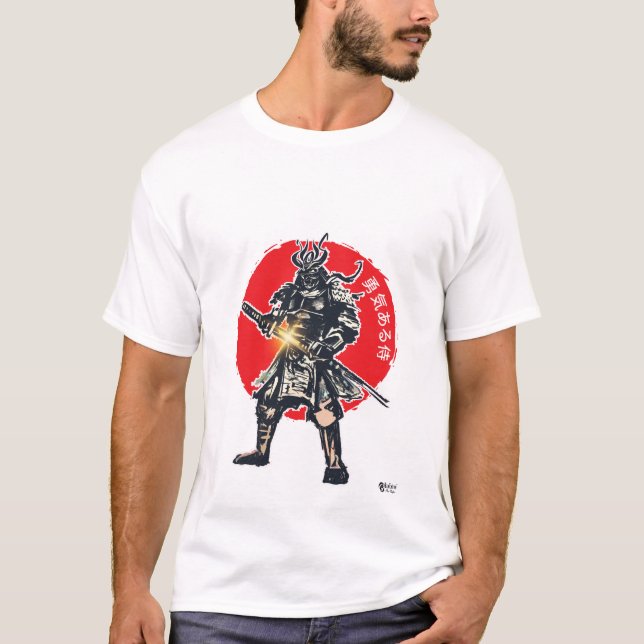 Modiga Samurai White T Shirt (Framsida)