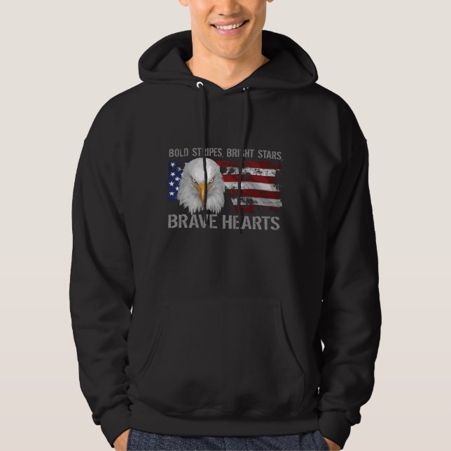 Modigare amerikanska hjärtan hoodie (Framsida)