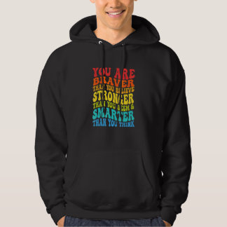Modigare än du tror Inspirerande Retro Vågigt R Hoodie