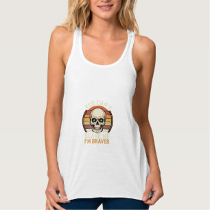 Modigare Halloween Skalle Retro Skräck Design_1 Linne Med Racerback