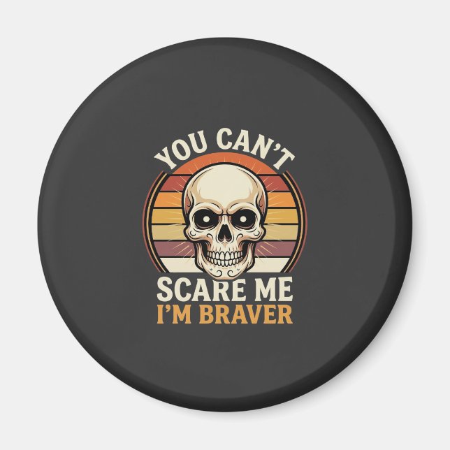 Modigare Halloween Skalle Retro Skräck Design_1 Magnet (Framsidan)
