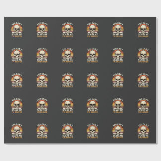 Modigare Halloween Skalle Retro Skräck Design_1 Presentpapper