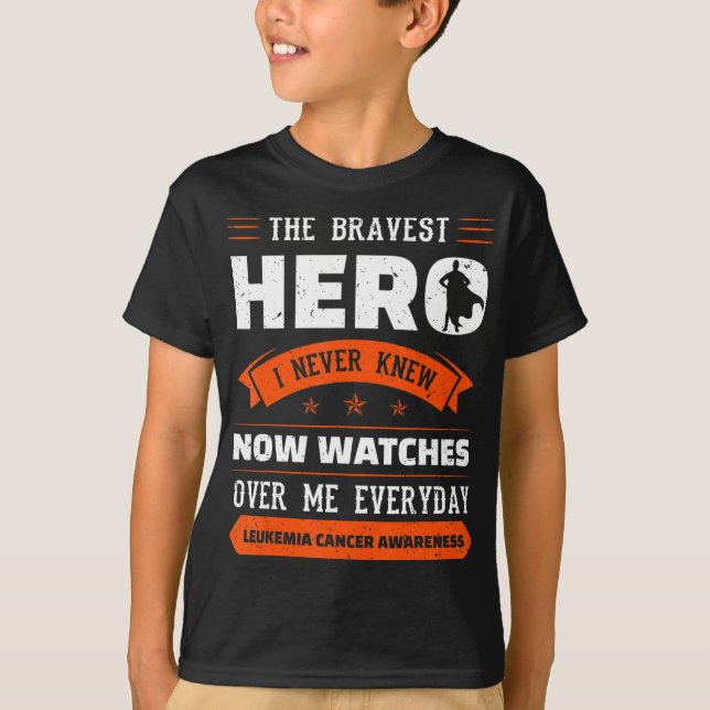 Modigare Hero jag kände aldrig Leukemi Cancer Awar T Shirt (Framsida)