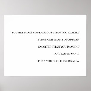 Modigare Starkare Smartare Älskad Milne Citat Desi Poster