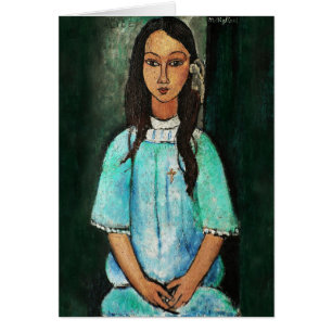 Modigliani Alice Vintage Fine Art Painting Hälsningskort