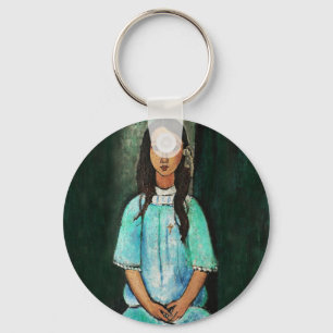 Modigliani Alice Vintage Fine Art Painting Nyckelring